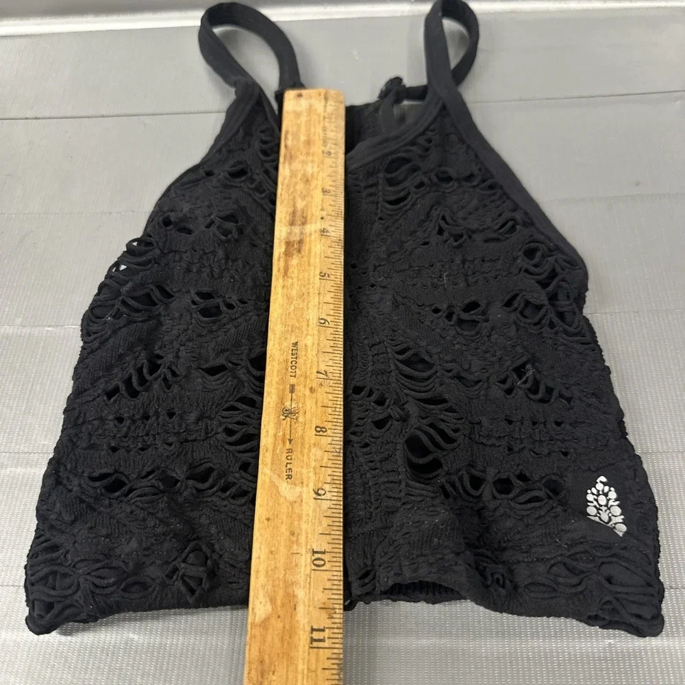 New Free People Movement Gone Knit  Crop Top In Black Size: XS